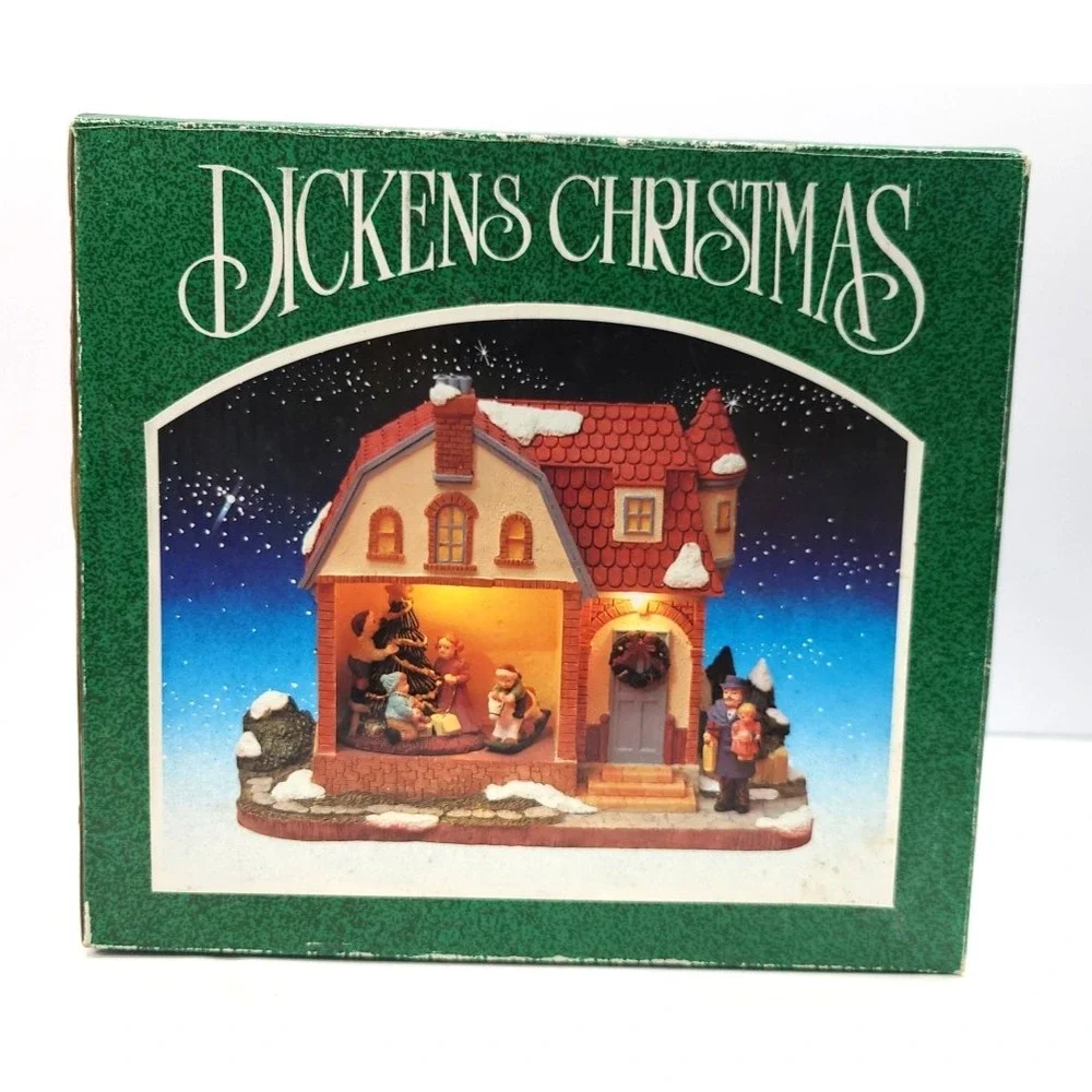 Vintage 1993‎ Dickens Christmas Light Up Christmas Scene